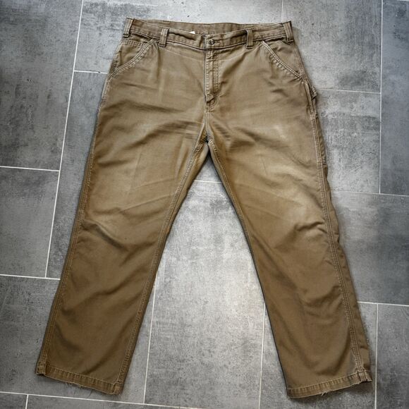 CARHARTT 40x30 Carpenter B324 DKH Relaxed Fit Twill Utitlity Work Pants Tan M - Picture 3 of 16